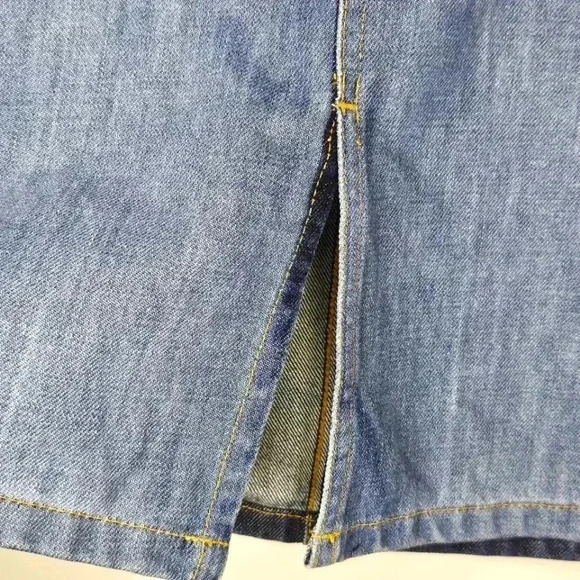 Abercrombie & Fitch Ombre Dark Wash Denim Blue Wash Hem Split Size 6 - Picture 7 of 9